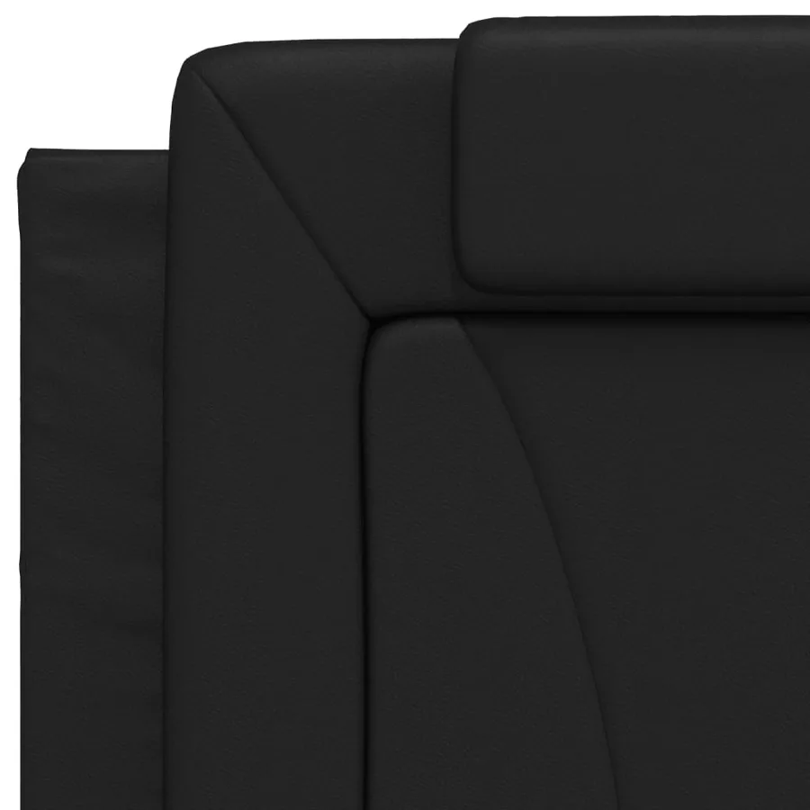 Lit Viana avec matelas noir 90x200 cm similicuir - 7