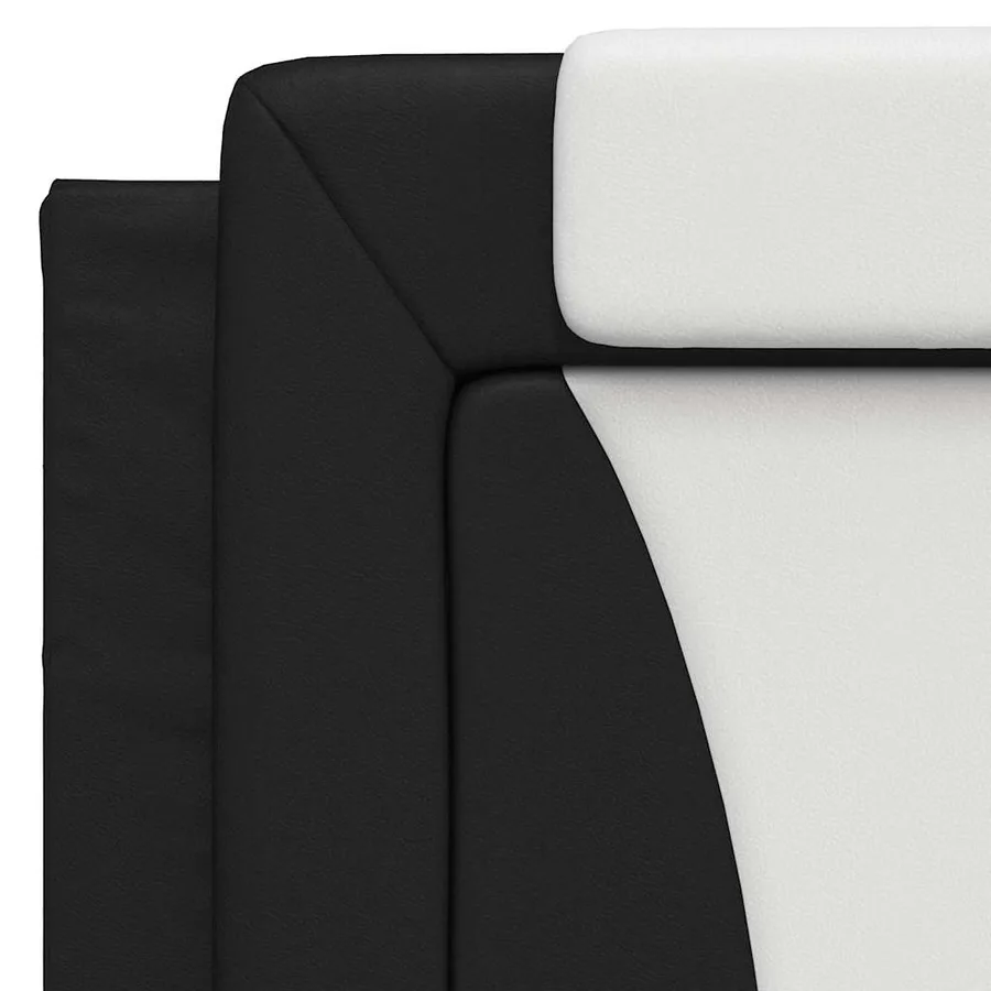 Coussin de tête de lit Viana noir et blanc 100 cm similicuir - 8