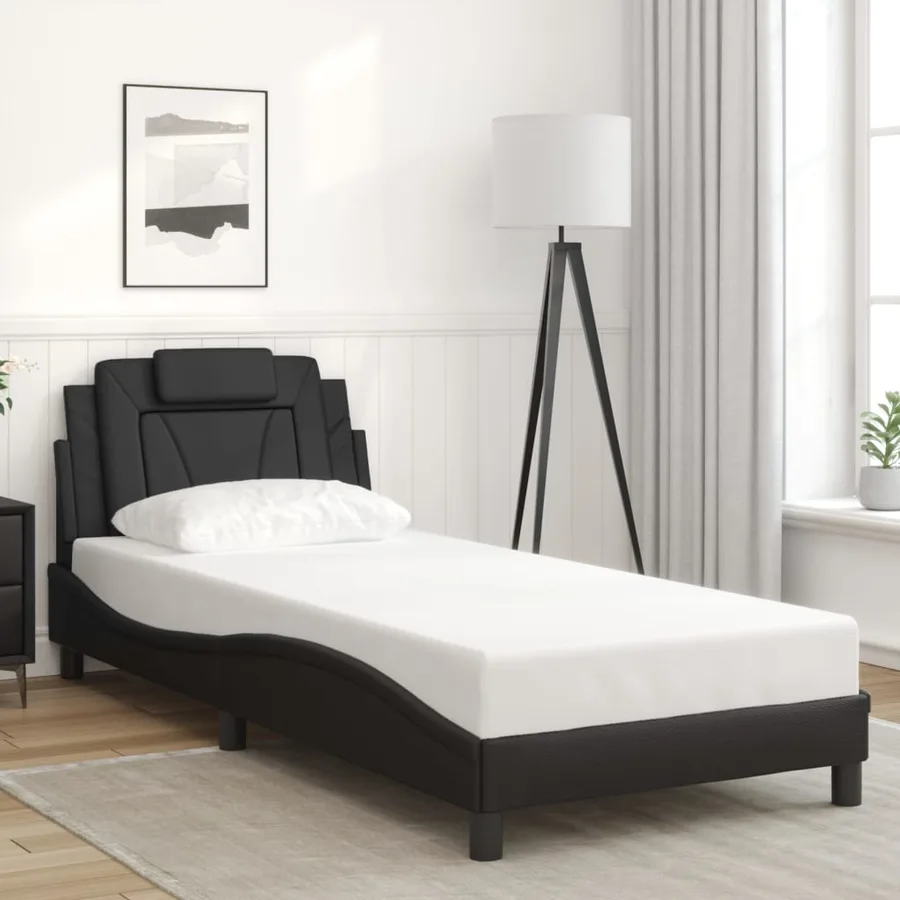 Cadre de lit Viana avec LED sans matelas noir 90x190 cm - 4