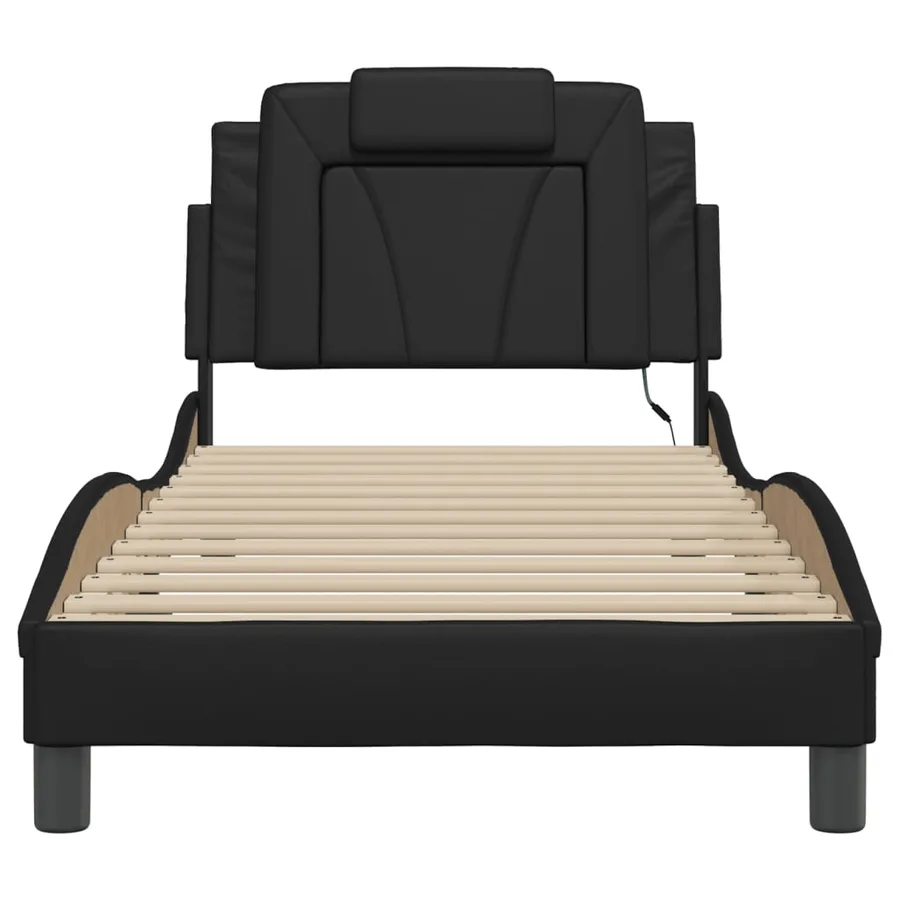 Cadre de lit Viana avec LED sans matelas noir 90x190 cm - 6