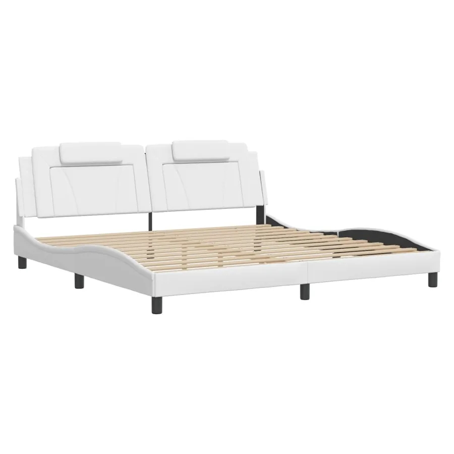 Cadre de lit Viana avec LED sans matelas blanc 200x200 cm - 3