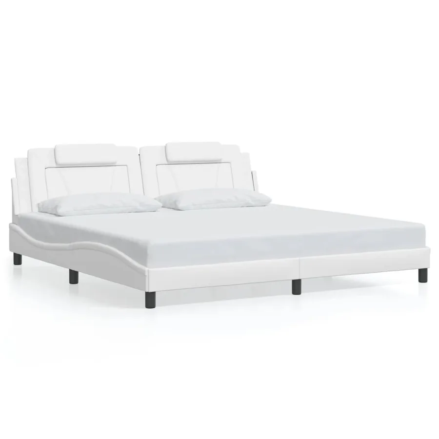 Cadre de lit Viana avec LED sans matelas blanc 200x200 cm - 5