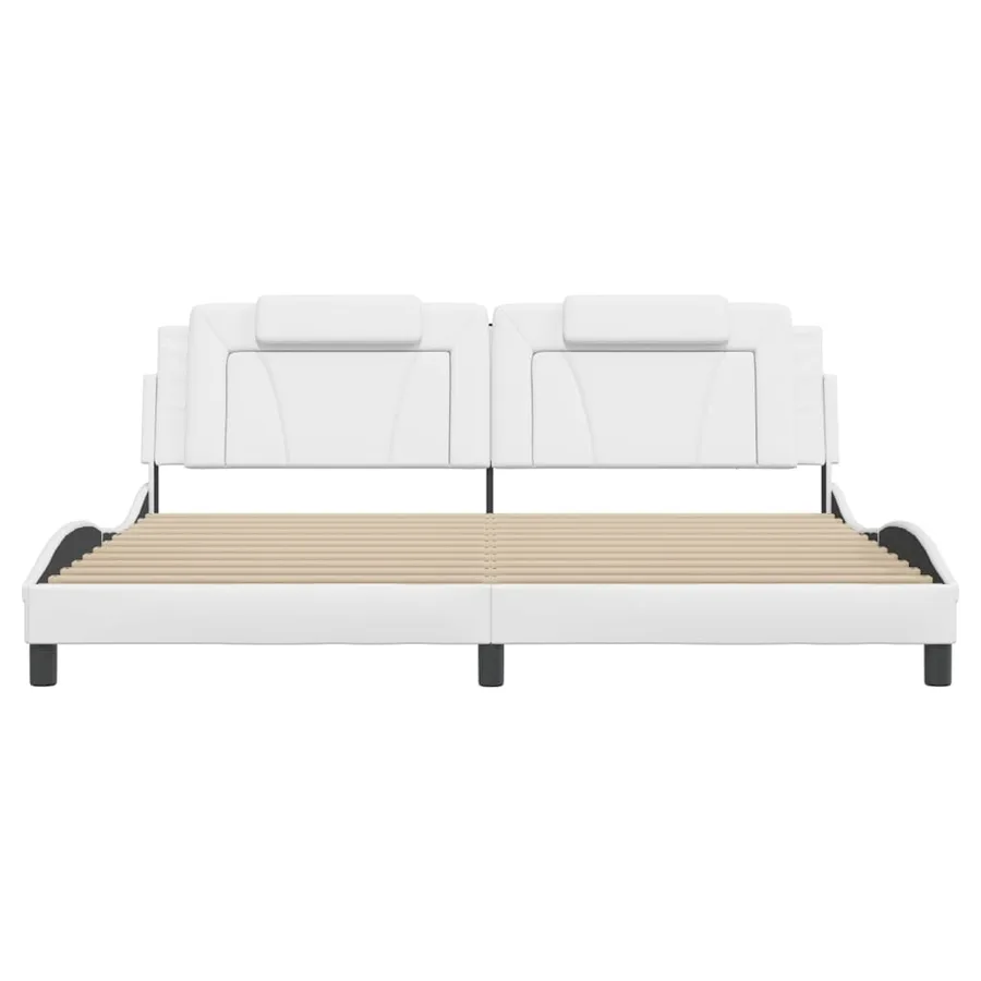 Cadre de lit Viana avec LED sans matelas blanc 200x200 cm - 6