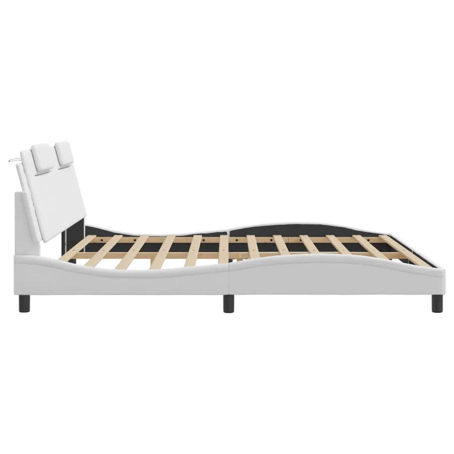 Cadre de lit Viana avec LED sans matelas blanc 200x200 cm - 9