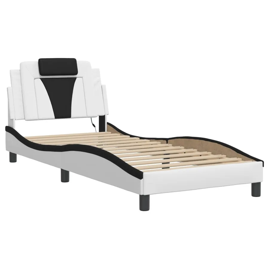 Cadre de lit Viana avec LED sans matelas blanc et noir 90x190 cm - 3