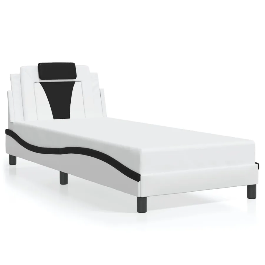 Cadre de lit Viana avec LED sans matelas blanc et noir 90x190 cm - 5