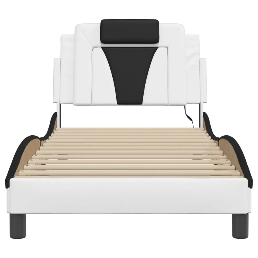 Cadre de lit Viana avec LED sans matelas blanc et noir 90x190 cm - 6