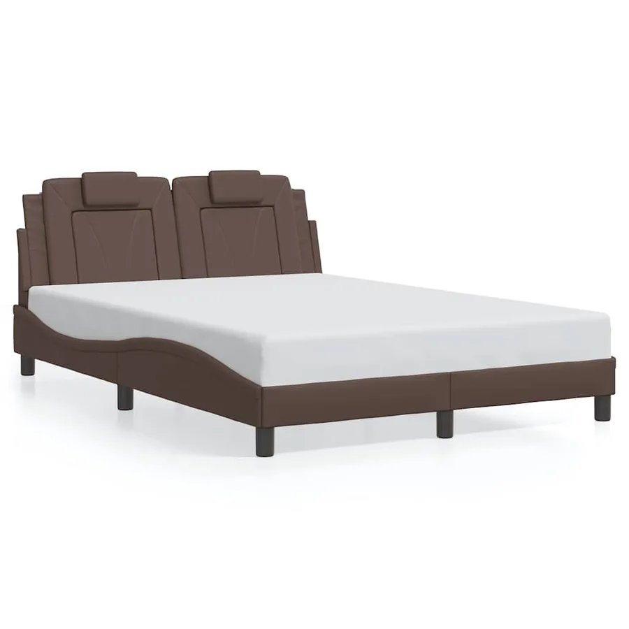 Cadre de lit Viana sans matelas marron 120x200 cm similicuir - 2