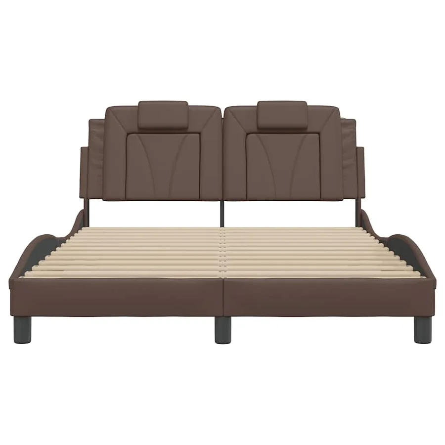 Cadre de lit Viana sans matelas marron 120x200 cm similicuir - 4