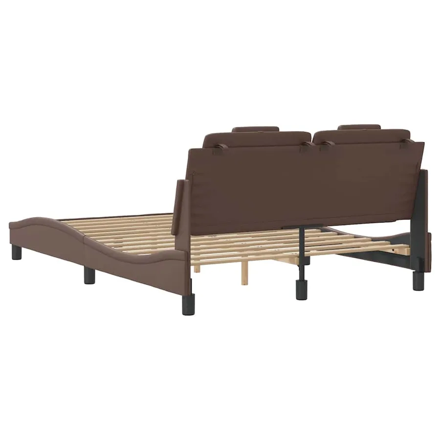 Cadre de lit Viana sans matelas marron 120x200 cm similicuir - 6