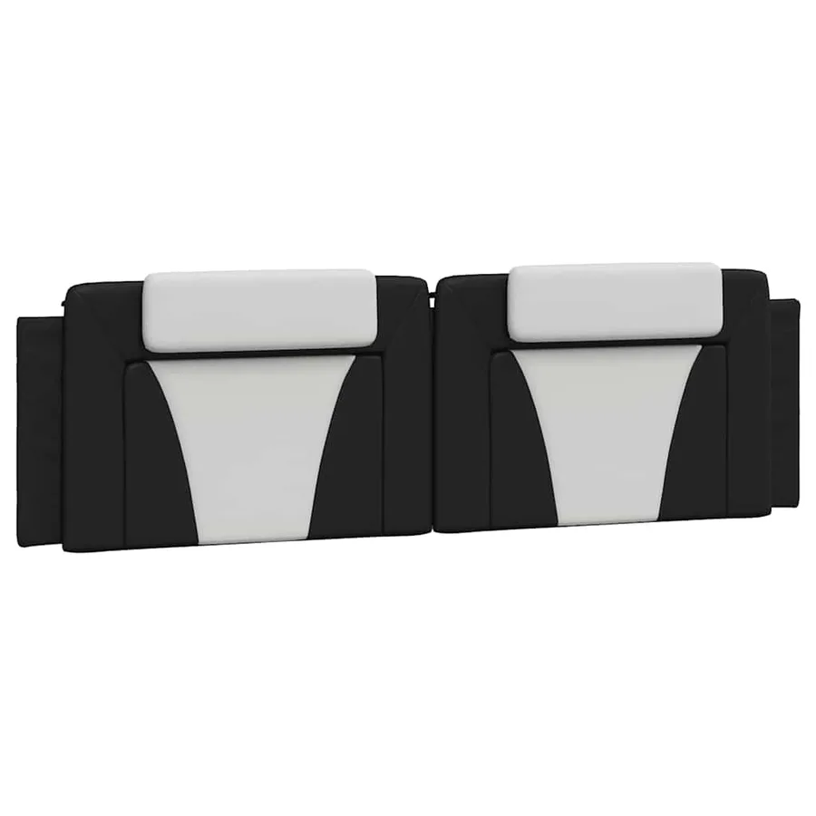 Cadre de lit Viana sans matelas noir et blanc 180x200 cm similicuir - 8