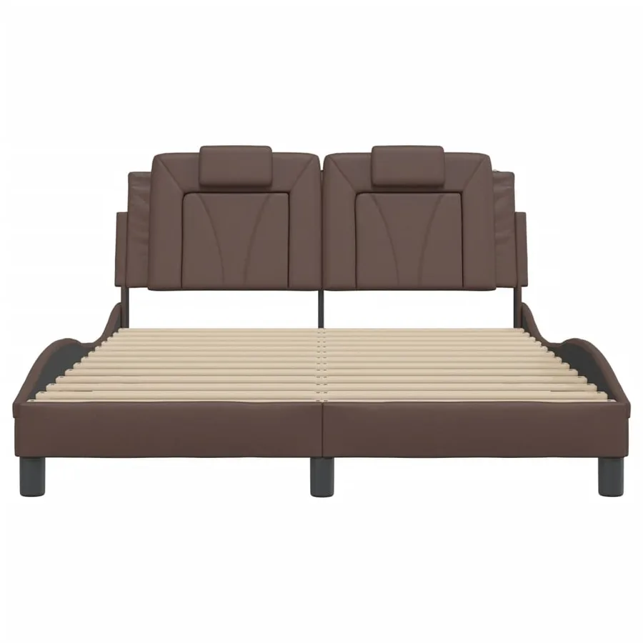 Cadre de lit Viana avec LED sans matelas marron 120x200 cm - 6