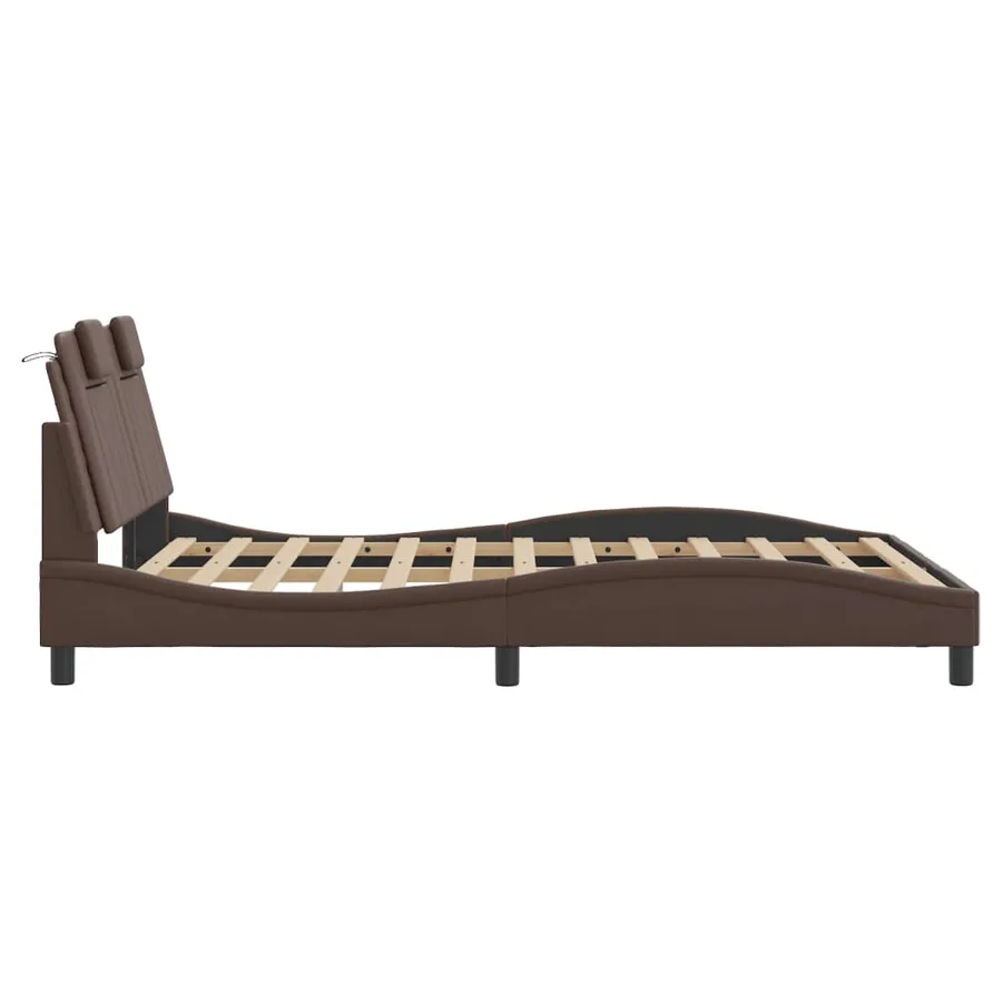 Cadre de lit Viana avec LED sans matelas marron 120x200 cm - 8