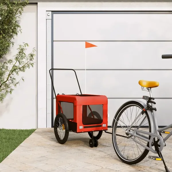 Remorque de vélo pour animaux de compagnie orange et noir