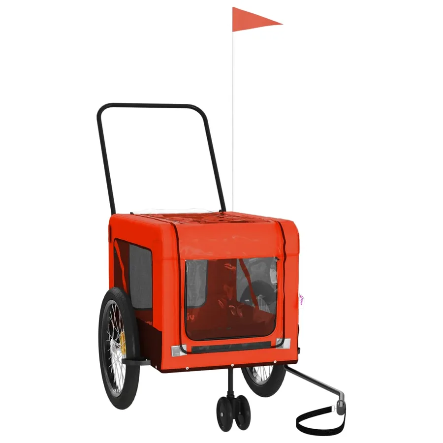 Remorque de vélo pour animaux de compagnie orange et noir - 3