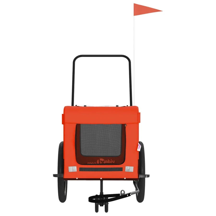 Remorque de vélo pour animaux de compagnie orange et noir - 5