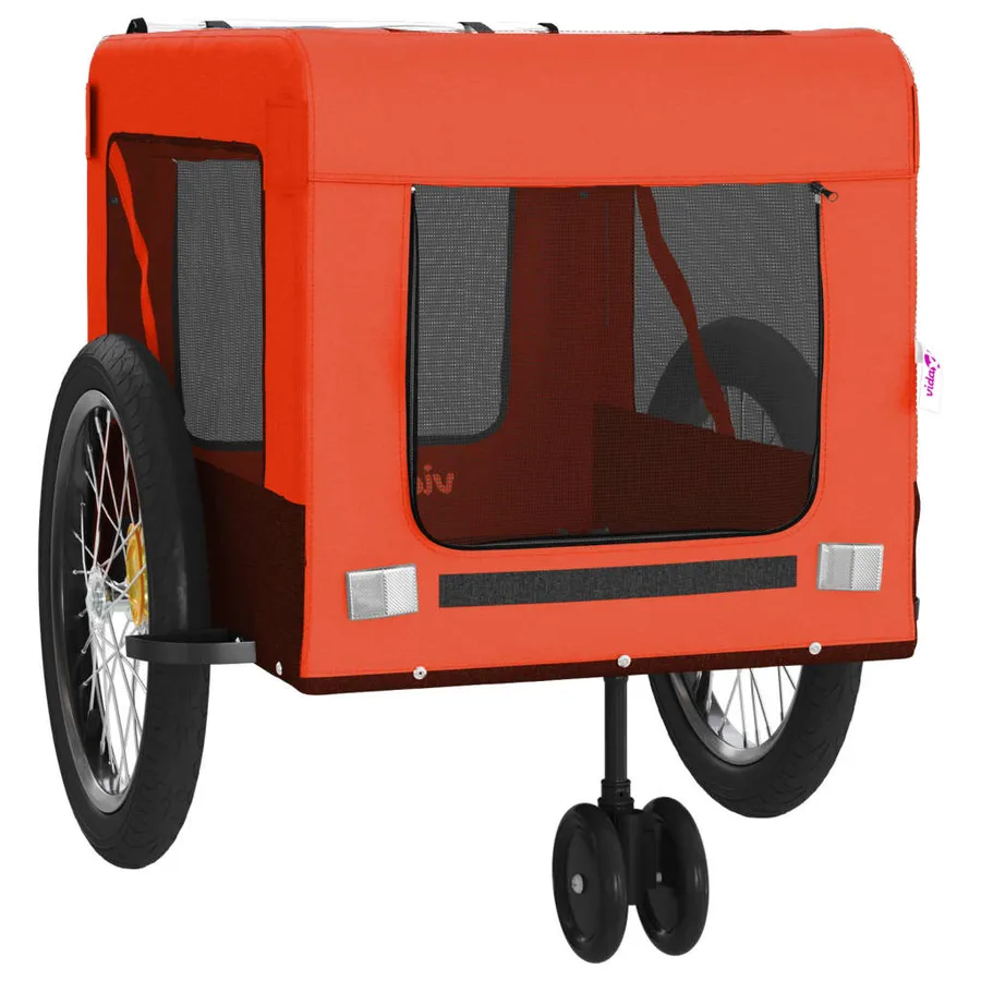 Remorque de vélo pour animaux de compagnie orange et noir - 6
