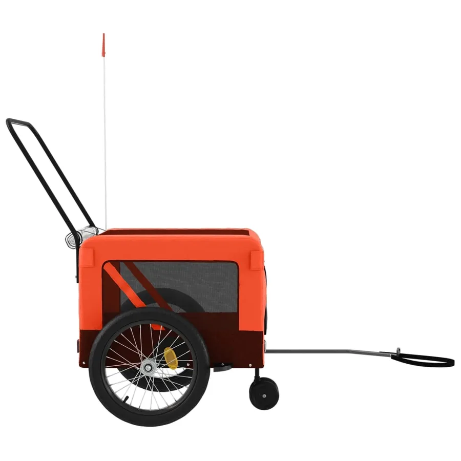 Remorque de vélo pour animaux de compagnie orange et noir - 7