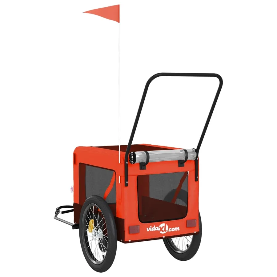 Remorque de vélo pour animaux de compagnie orange et noir - 9