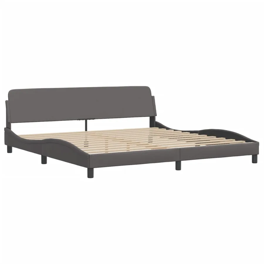 Cadre de lit avec LED sans matelas Zadar gris 200x200 cm - 7