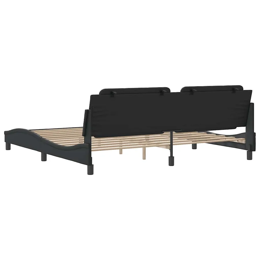 Cadre de lit sans matelas Zadar noir 200x200 cm similicuir - 6