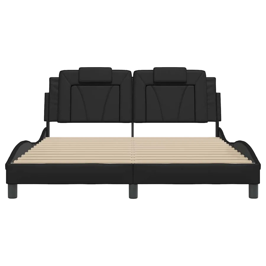 Cadre de lit Viana sans matelas noir 160x200 cm similicuir - 4