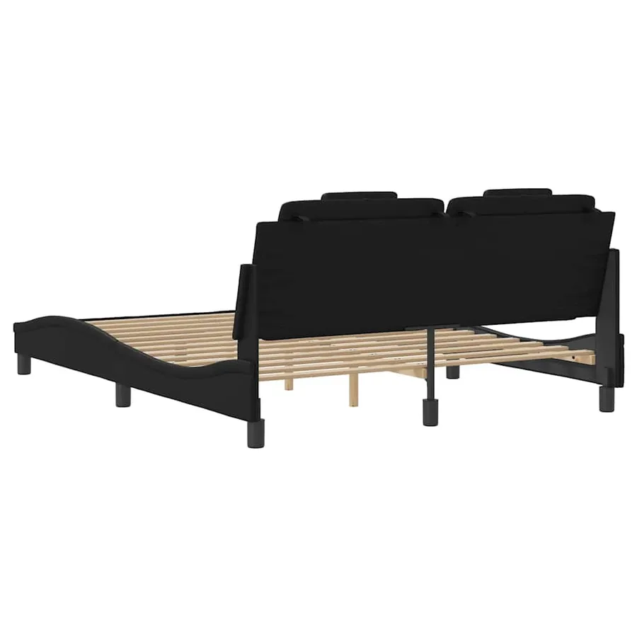 Cadre de lit Viana sans matelas noir 160x200 cm similicuir - 6