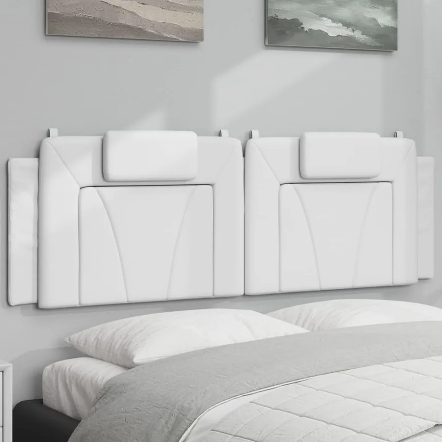 Coussin de tête de lit Viana blanc 160 cm similicuir