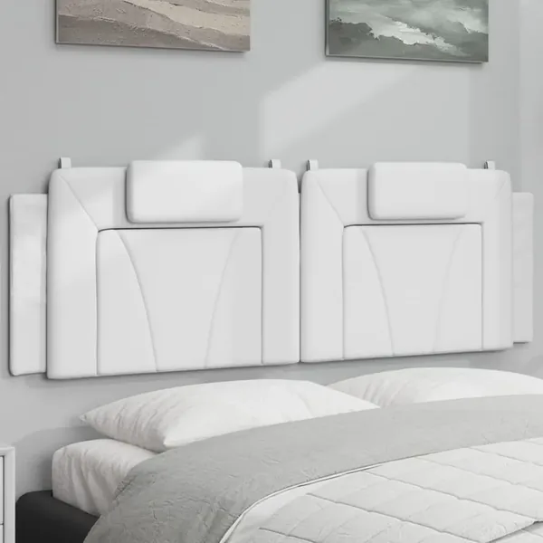 Coussin de tête de lit Viana blanc 160 cm similicuir
