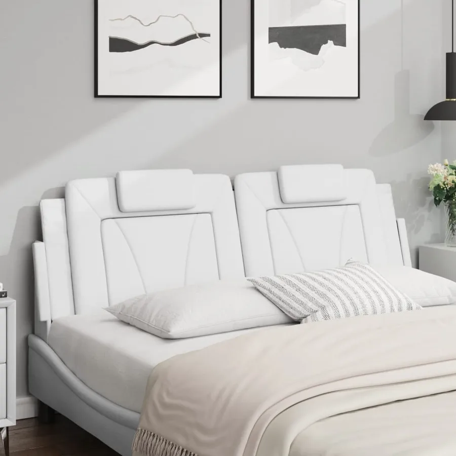 Coussin de tête de lit Viana blanc 160 cm similicuir - 4