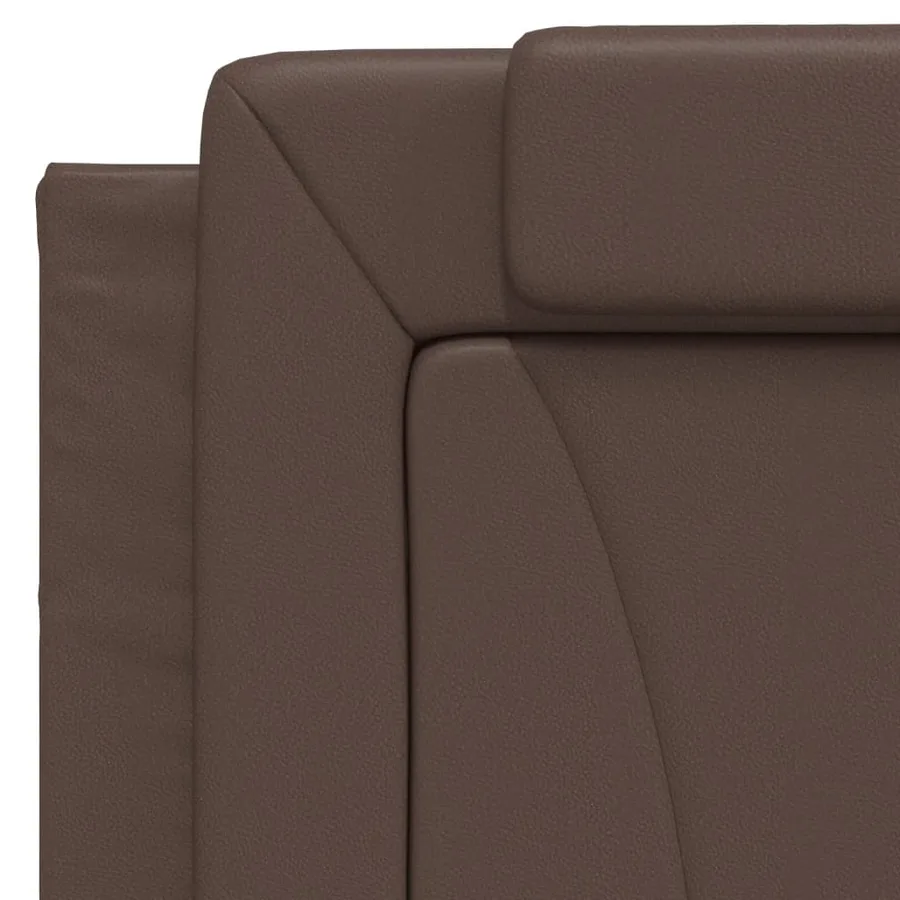 Lit Viana avec matelas marron 100x200 cm similicuir - 7