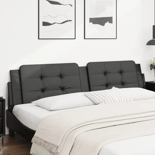 Coussin de tête de lit Zadar noir 200 cm similicuir
