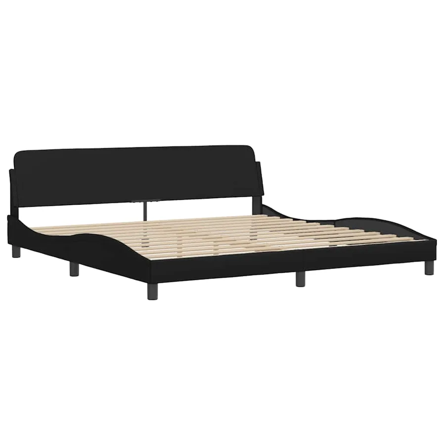 Cadre de lit Viana sans matelas noir 200x200 cm similicuir - 5