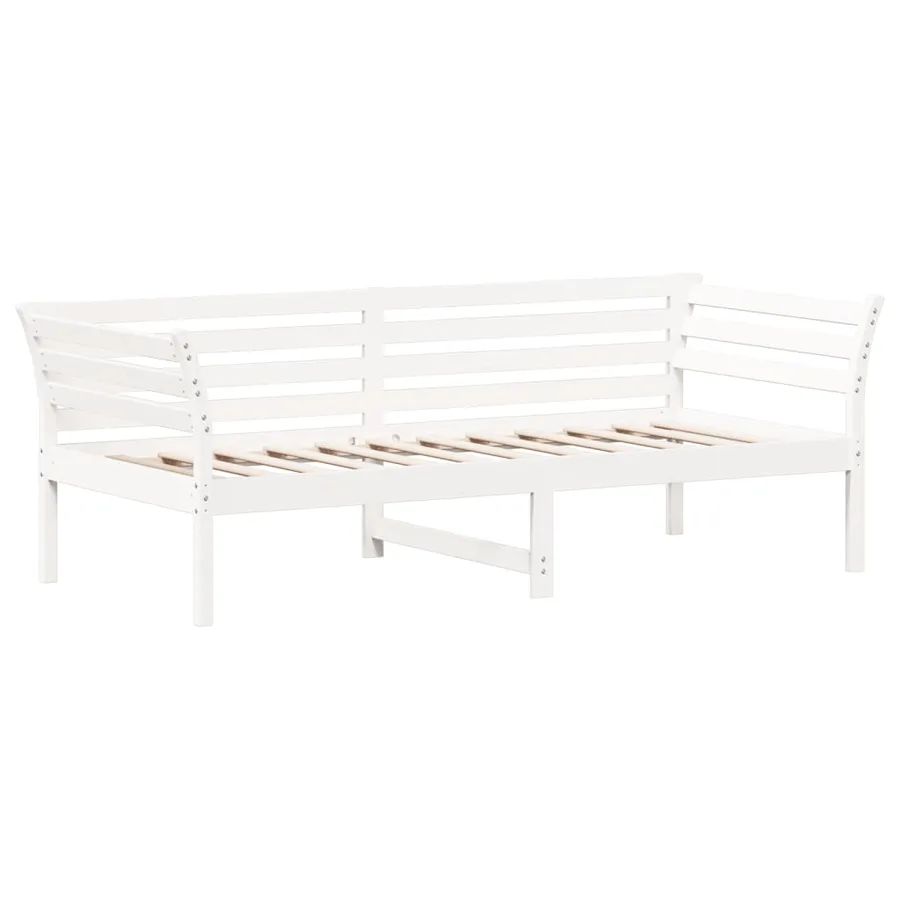 Lit de jour sans matelas blanc 80x200 cm bois de pin massif - 3