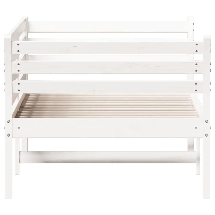 Lit de jour sans matelas blanc 80x200 cm bois de pin massif - 5