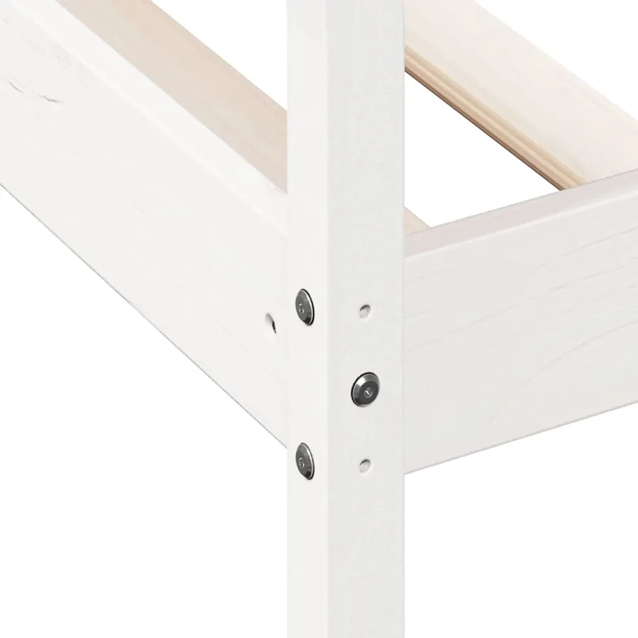 Lit de jour sans matelas blanc 80x200 cm bois de pin massif - 7