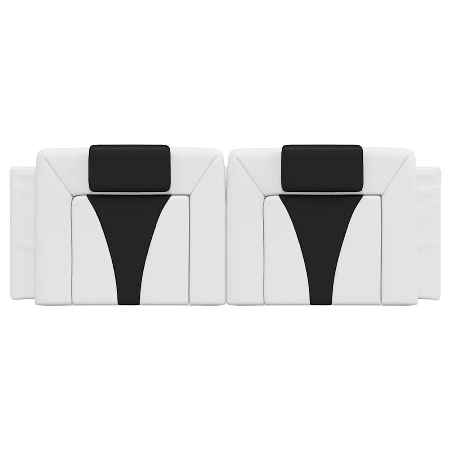 Coussin de tête de lit Viana noir et blanc 120 cm similicuir - 5