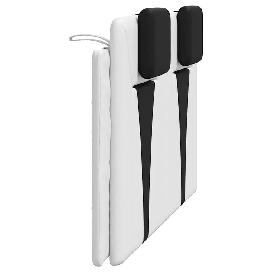 Coussin de tête de lit Viana noir et blanc 120 cm similicuir - 6
