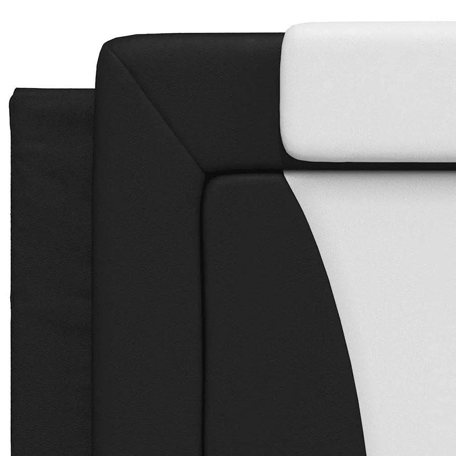 Cadre de lit Viana sans matelas noir et blanc 200x200 cm similicuir - 9