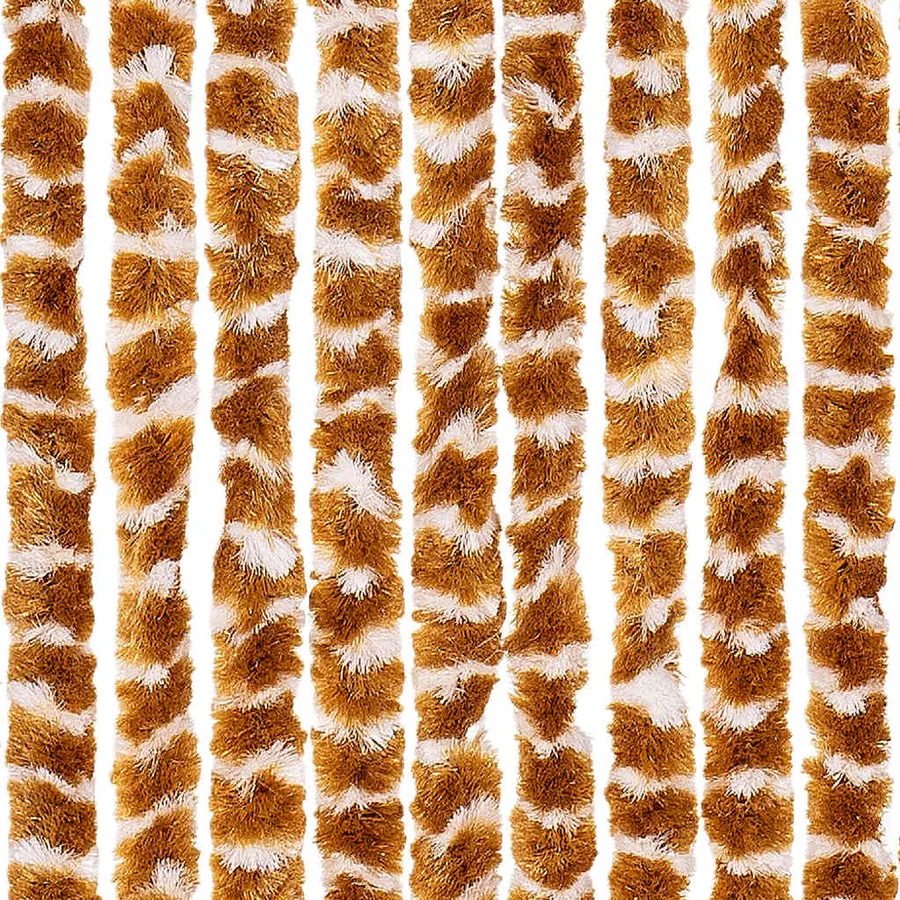 Rideau anti-mouches ocre et blanc 90x200 cm chenille - 5