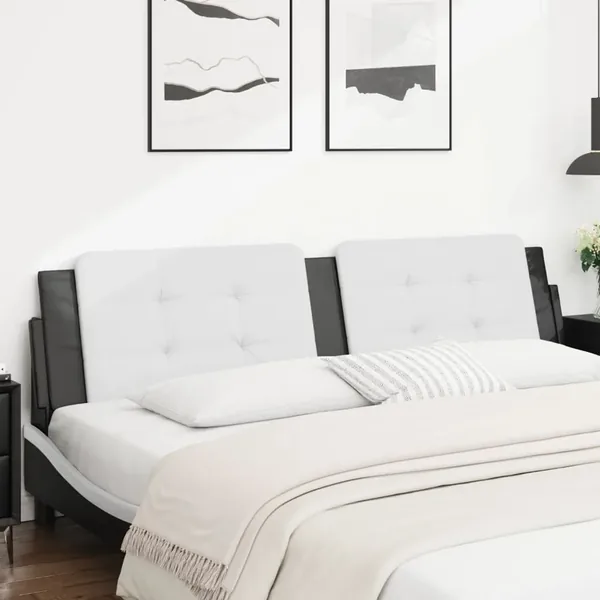 Coussin de tête de lit Zadar noir et blanc 200 cm similicuir