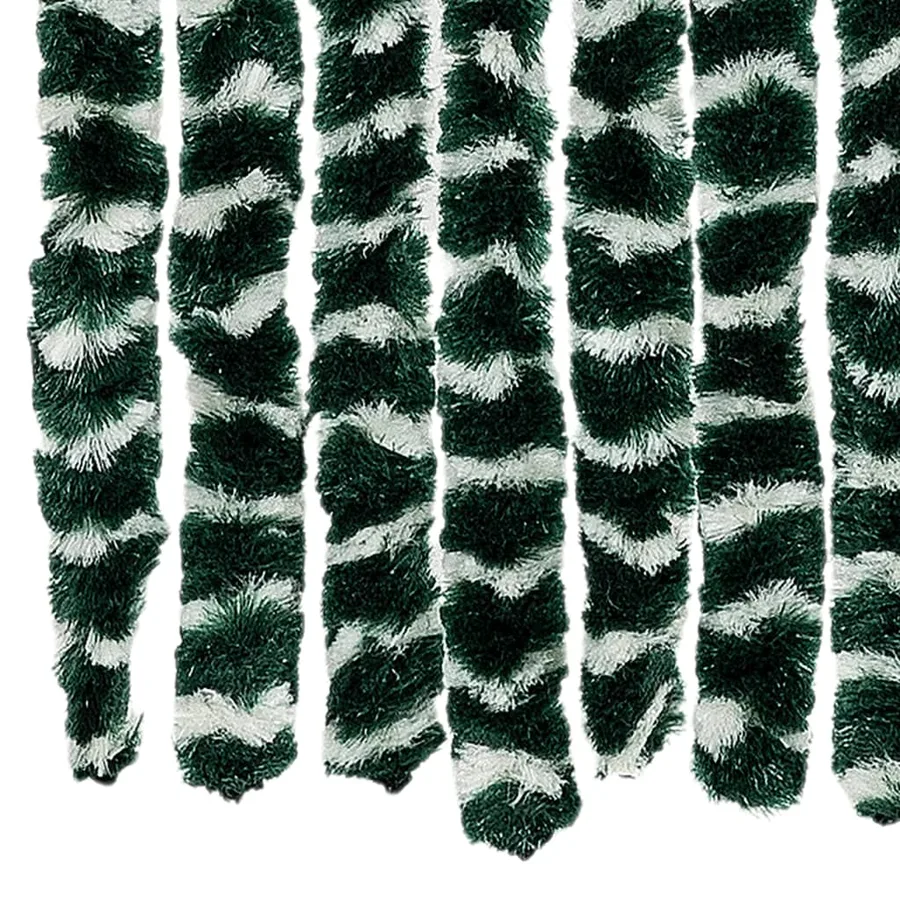 Rideau anti-mouches vert et blanc 90x200 cm chenille - 6