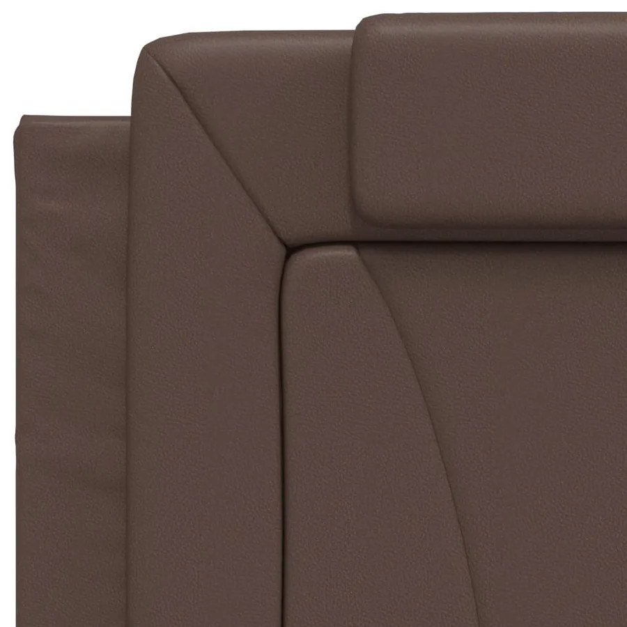 Lit Viana avec matelas marron 80x200 cm similicuir - 7