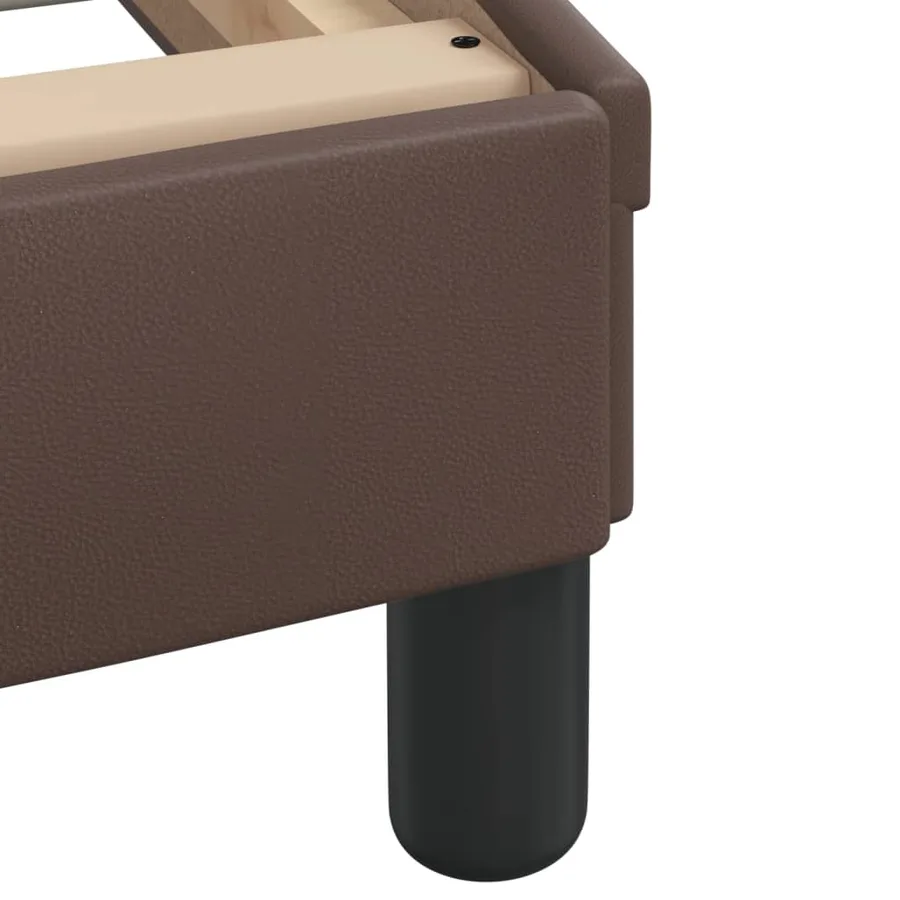 Lit Viana avec matelas marron 80x200 cm similicuir - 8