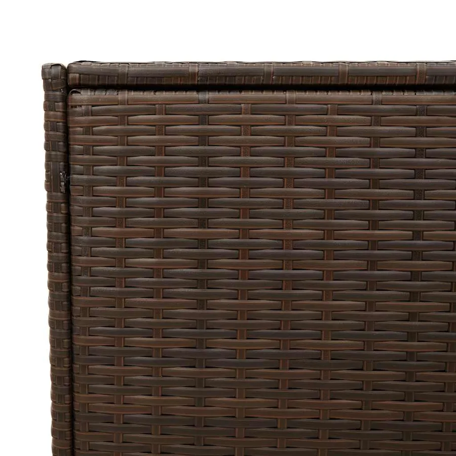 Boîte de rangement de jardin et roues marron 283L poly rotin - 9