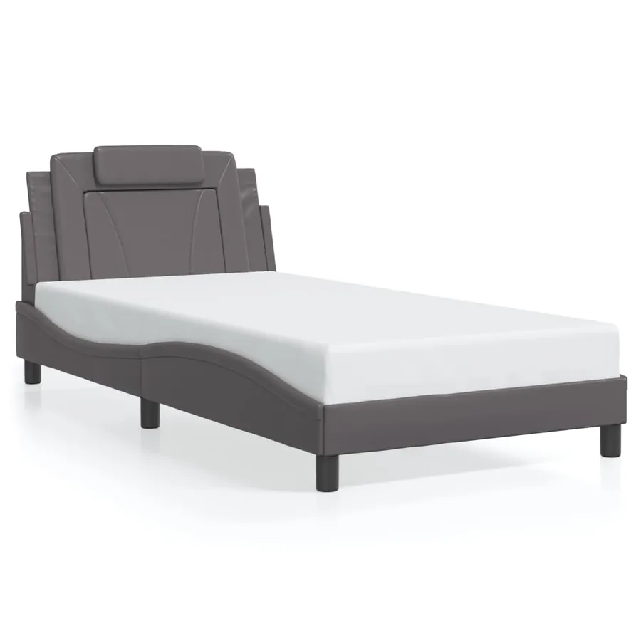 Cadre de lit Viana avec LED sans matelas gris 100x200 cm - 5