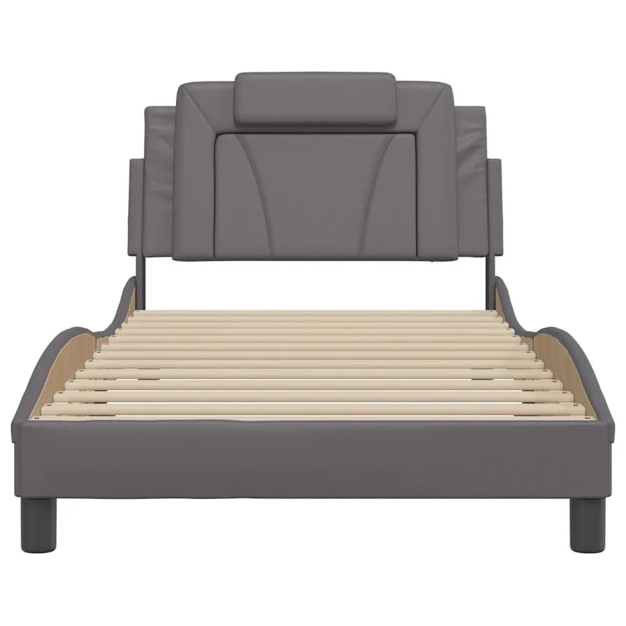 Cadre de lit Viana avec LED sans matelas gris 100x200 cm - 6