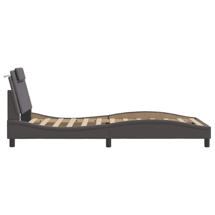 Cadre de lit Viana avec LED sans matelas gris 100x200 cm - 9