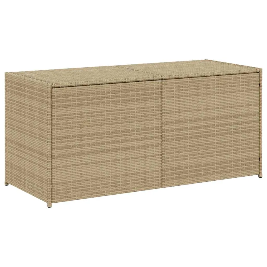 Boîte de rangement de jardin mélange beige 283L résine tressée - 2