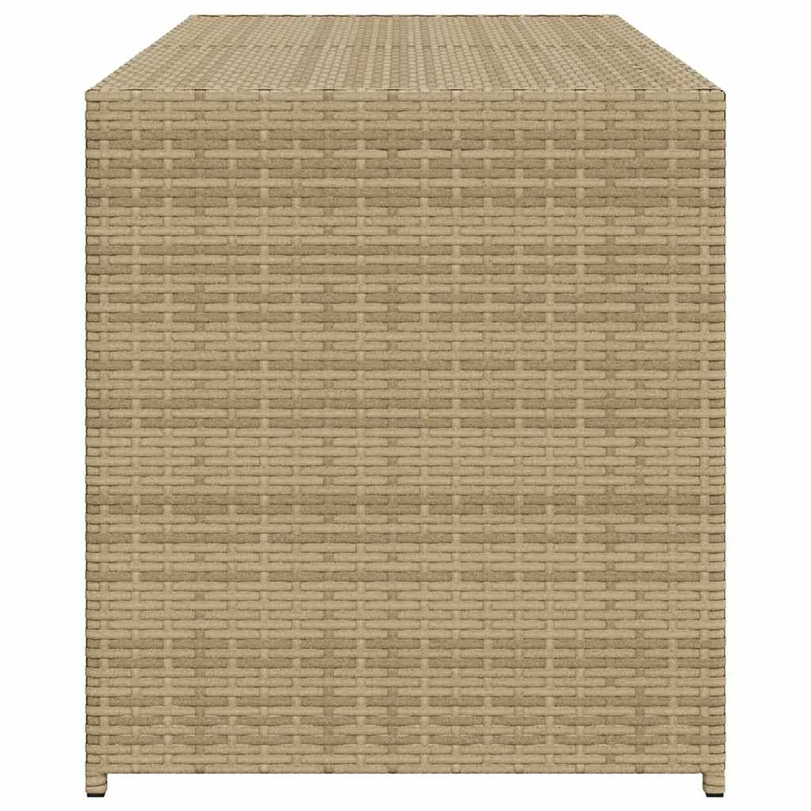 Boîte de rangement de jardin mélange beige 283L résine tressée - 5